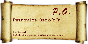 Petrovics Oszkár névjegykártya
